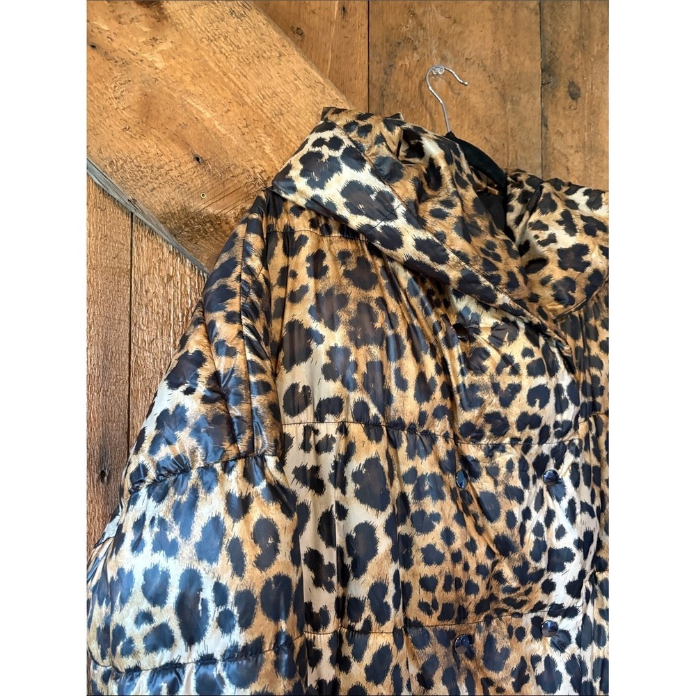 Zara Leopard Print Quilted Puffer Coat Oversized Hooded Brown Black XS - Picture 3 of 7